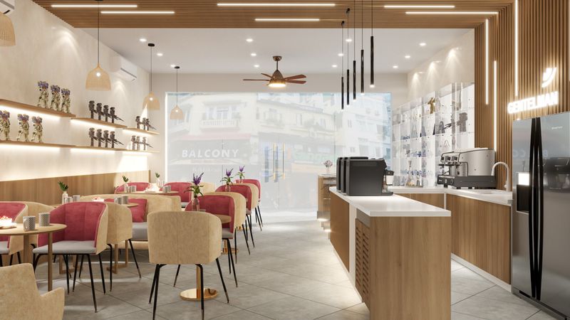 Thi công thực tế nội thất và cải tạo quán Cafe Nguyễn Chánh