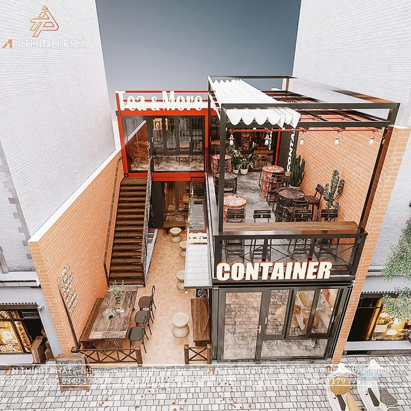Mẫu cafe container đẹp
