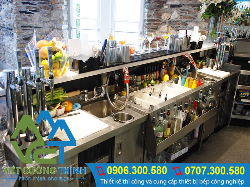 Quầy pha chế cafe inox bền đẹp