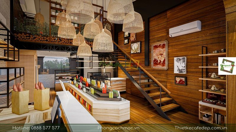 Thiết kế quán cafe bánh mix bakery