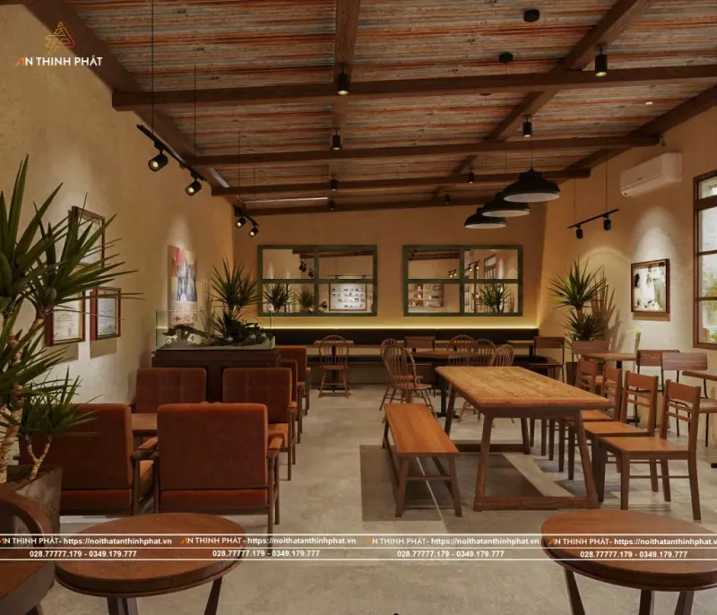 Thiết kế quán cafe gỗ