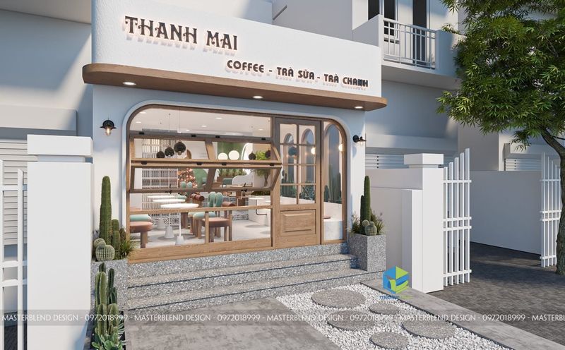 Hình ảnh quán cafe kết hợp không gian xanh