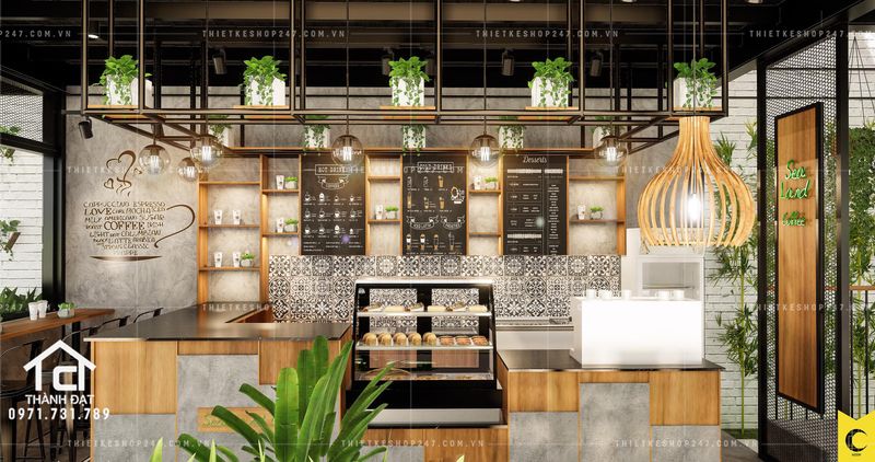 Thiết kế quán trà sữa cafe