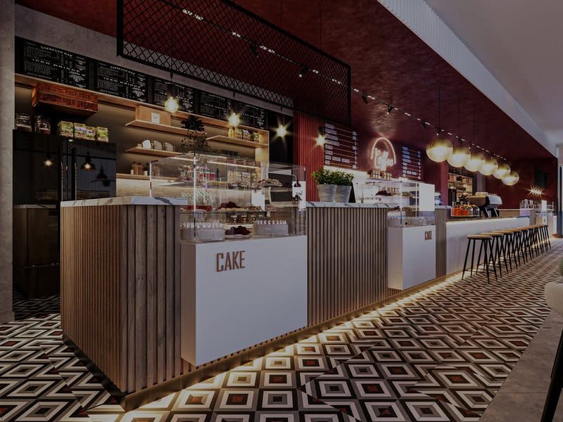 Quầy bar cafe hiện đại