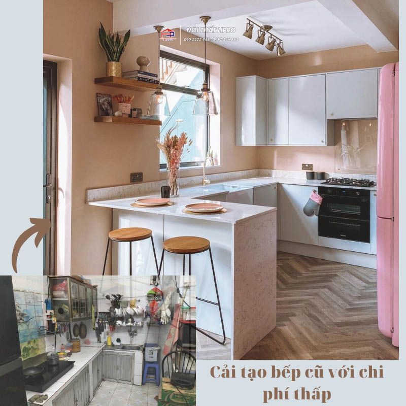 Hình ảnh bếp cũ, nhỏ, cần cải tạo