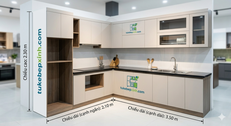 Kích thước tiêu chuẩn tủ bếp