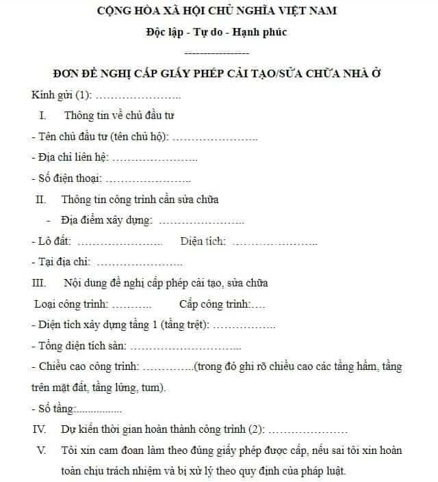 giấy phép xây dựng