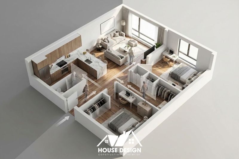 Sơ đồ layout 3D căn hộ 80m²