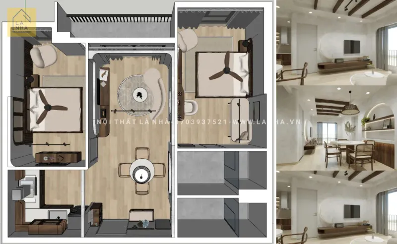 Hình ảnh mẫu nội thất căn hộ 80m² đẹp tinh tế